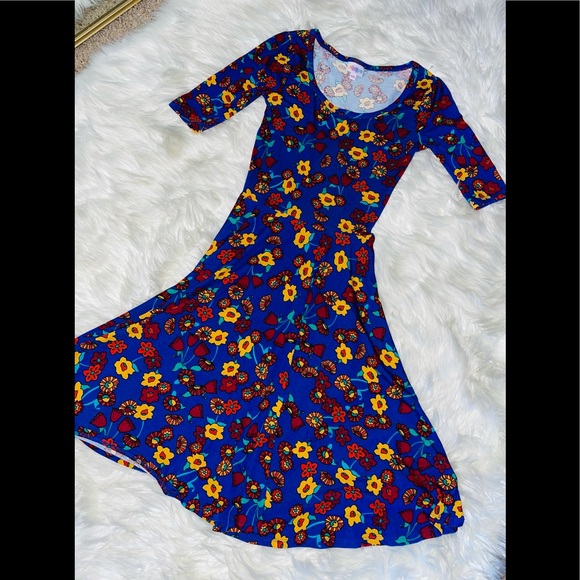 NWOT LuLaRoe Floral Nicole Dress - Picture 1 of 6